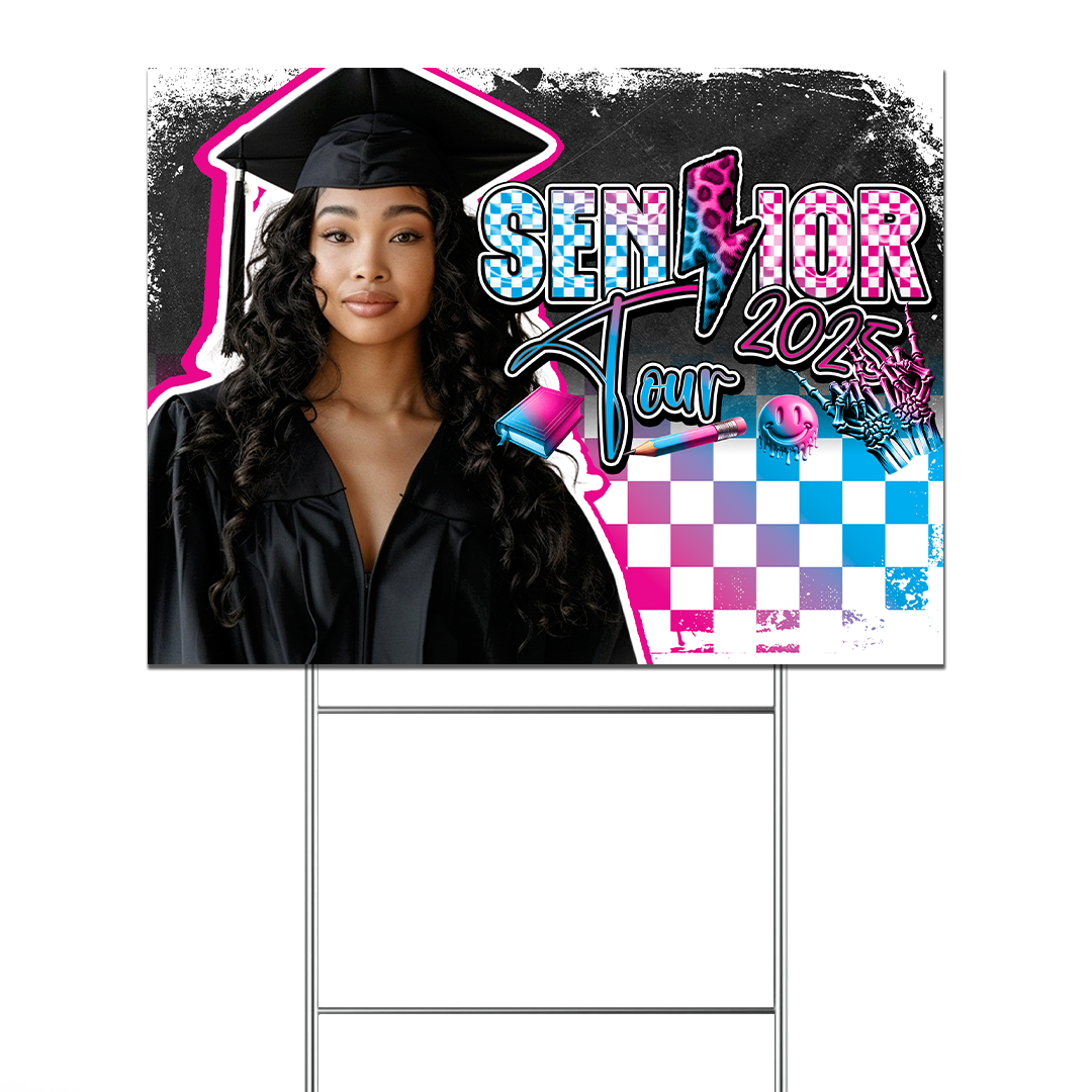 Senior 2025 Tour Photo Custom Yard Sign